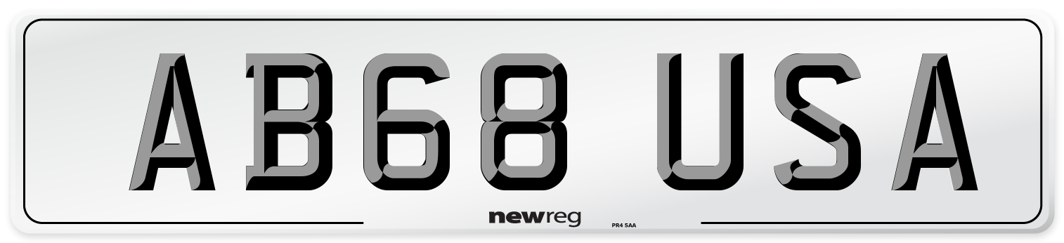 AB68 USA Number Plate from New Reg